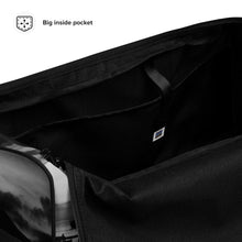 Load image into Gallery viewer, Boquerón Beach Photo Duffle Bag – Puerto Rican Travel Bag with Black and White Beach Photography