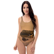 Load image into Gallery viewer, Black-Winged Stilt One-Piece Swimsuit – Puerto Rican Nature-Inspired Swimwear