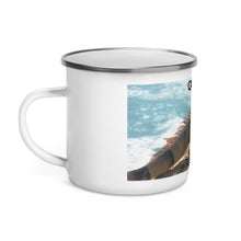 Load image into Gallery viewer, Cabo Rojo Iguana Enamel Mug – Explore Puerto Rico’s Invasive Wildlife