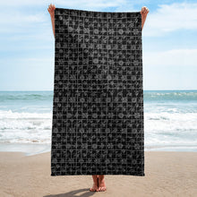 Load image into Gallery viewer, Taino Symbols Pattern Beach Towel – Embrace Puerto Rican Heritage by the Pool or Shore