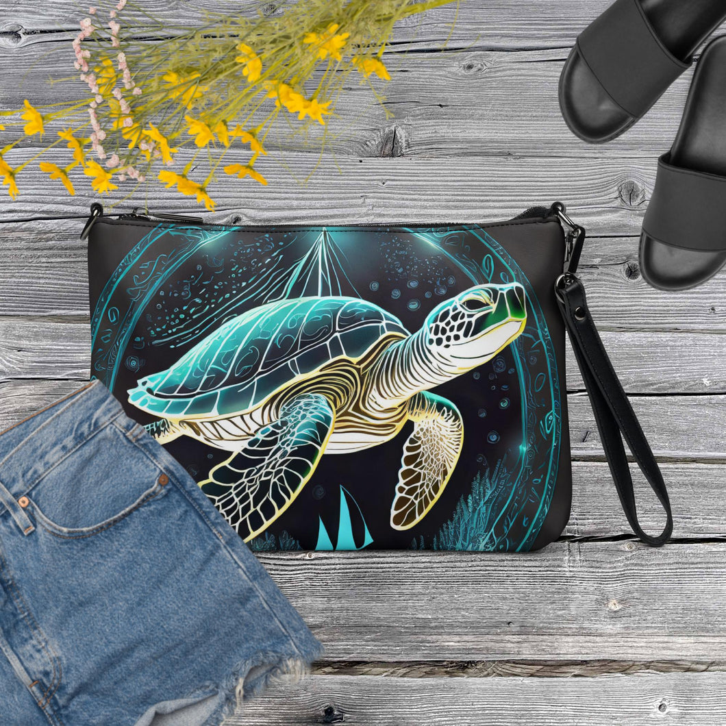 Puerto Rico Sea Turtle Crossbody Bag – AI-Designed Coastal Art