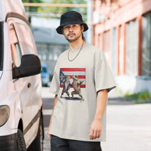 Load image into Gallery viewer, Dancing Coqui Puerto Rican Flag Oversized Faded T-Shirt
