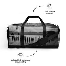 Load image into Gallery viewer, Boquerón Beach Photo Duffle Bag – Puerto Rican Travel Bag with Black and White Beach Photography
