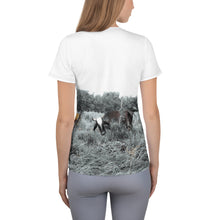 Load image into Gallery viewer, Vaca en la Finca Cabo Rojo All-Over Print Women’s Athletic T-Shirt
