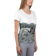 Load image into Gallery viewer, Vaca en la Finca Cabo Rojo All-Over Print Women’s Athletic T-Shirt
